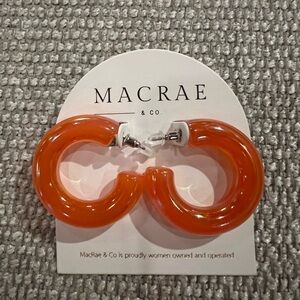 NWT Macrae & Co shiny orange resin hoops